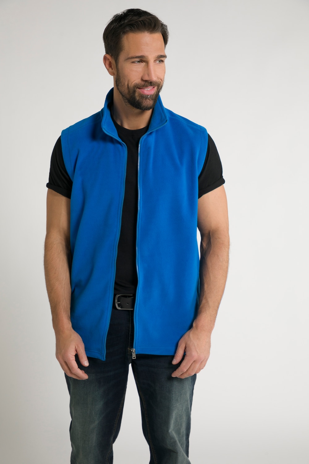 Grote Maten mouwloos fleecejack, Heren, blauw, Maat: 3XL, Polyester, JP1880