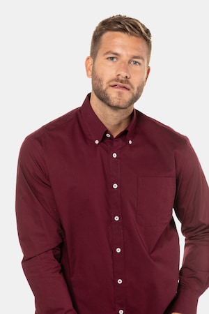 Duże rozmiary Koszula, mężczyzna, winna czerwień, rozmiar: XXL, bawełna, JP1880