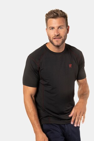 Duże rozmiary T-shirt z funkcją, mężczyzna, czarny, rozmiar: 5XL, poliester/elastan, JP1880