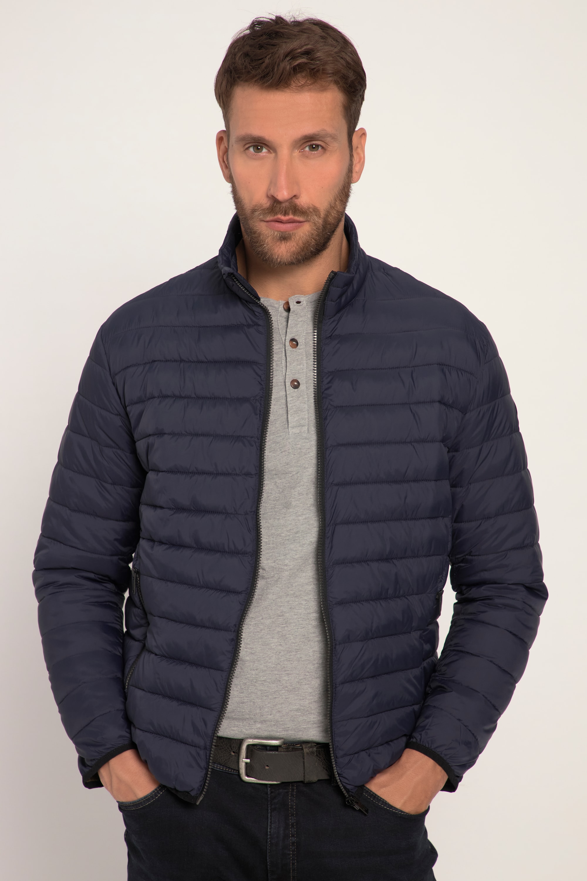 JP 1880 Herren große Größen Steppjacke kontrastfarbiges Futter