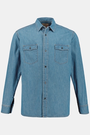 Duże rozmiary Dżinsowa koszula, mężczyzna, bleached denim, rozmiar: 5XL, bawełna, JP1880