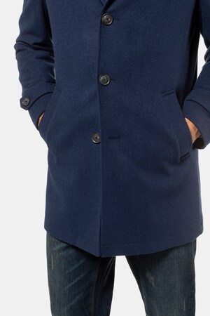 Duże rozmiary Wełniany płaszcz, mężczyzna, ultramaryna, rozmiar: 4XL, poliester/wełna, JP1880
