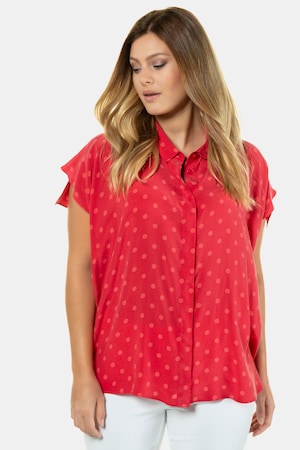Ulla Popken Bluse, Polka Dots, oversized, Halbarm, selection - Große Größen