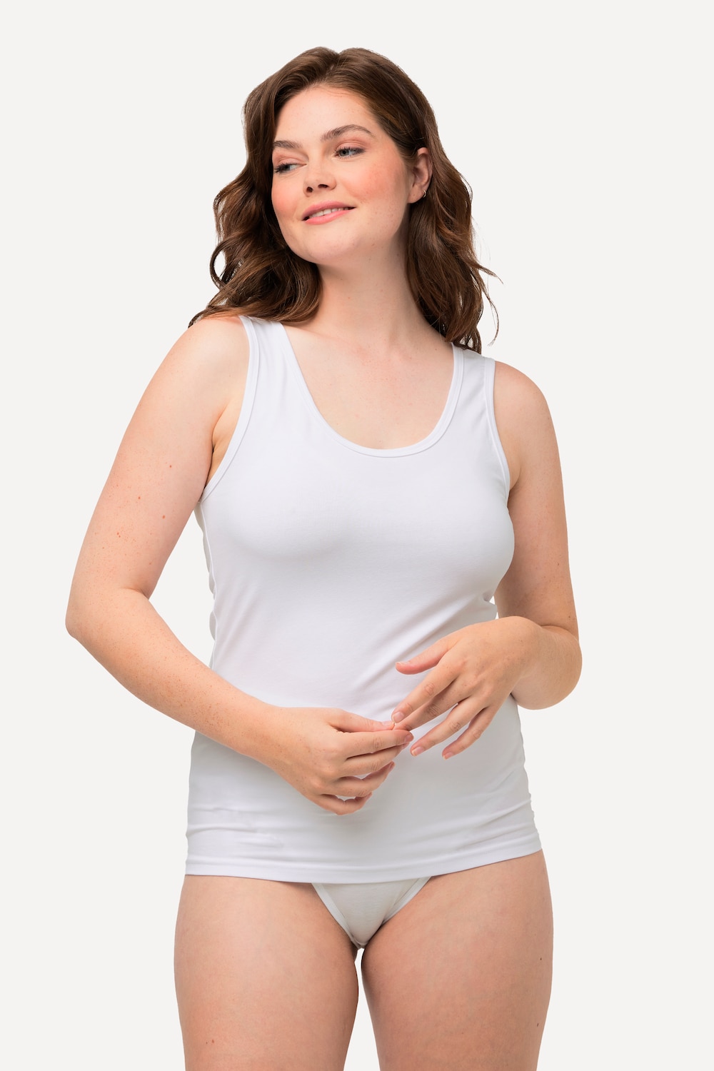 Thumbnail - Große Größen Unterhemd, Damen, weiß, Größe: 58/60, Baumwolle, Ulla Popken