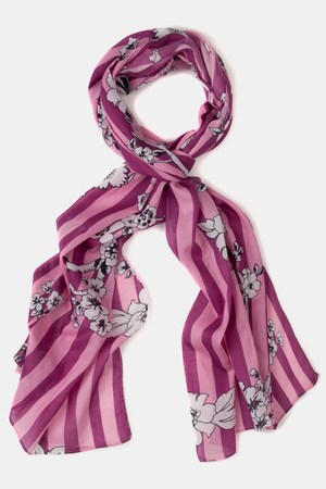 Ulla Popken Schal, Streifen, Kirschblüten-Muster, Crashlook - Große Größen