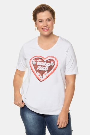 Ulla Popken T-Shirt, Lebkuchen-Herz FESCHES MADL, Classic - Große Größen