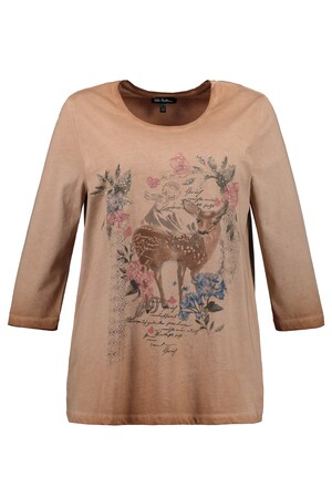 Ulla Popken Shirt Classic Oil Dyed 34 Mouwen Grote Maten ulla popken kopen in de aanbieding