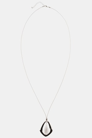 Ulla Popken Kette, Tropfen in Metallic-Rahmen, lange Form - Große Größen