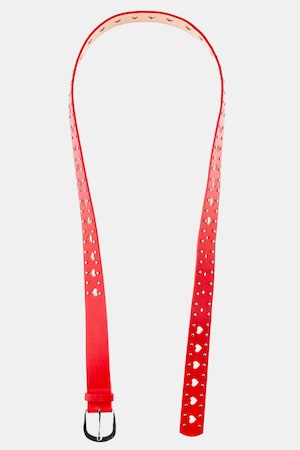 Ulla Popken Gürtel, Lasercut-Herzen, Ziernieten, Lederoptik - Große Größen