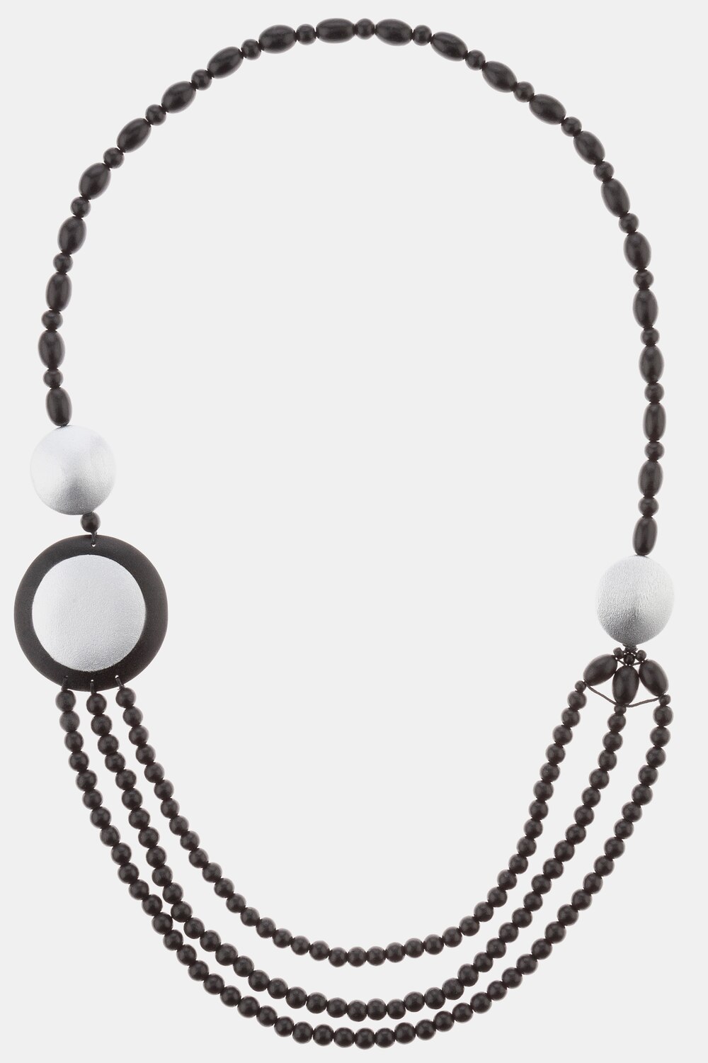 Grote Maten ketting, Dames, wit, Maat: One Size, Hout, Ulla Popken Grote Maten ketting, Dames, wit, Maat: One Size, Hout, Ulla Popken