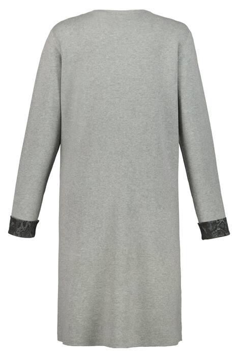 Wende Strickjacke, Schlangenmustermeliert, offene Form Offener Damen Cardigan, hellgrau meliert, 42