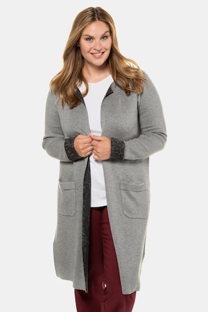 Plus Size Long Reversible Open Front Cardigan