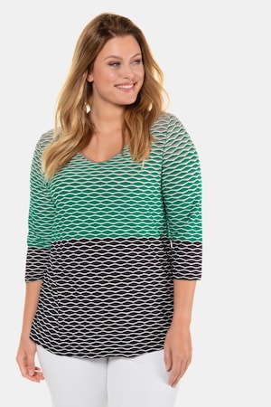 Ulla Popken Shirt, Farbverlauf, Classic, Strukturjersey, selection - Große Größen