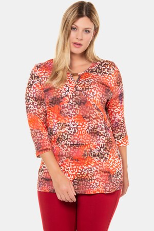 Ulla Popken Shirt, Color-Leo, Classic, 3/4-Arm, selection - Große Größen