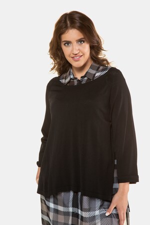 Ulla Popken Pullover, lange Seitenschlitze, oversized, selection - Große Größen