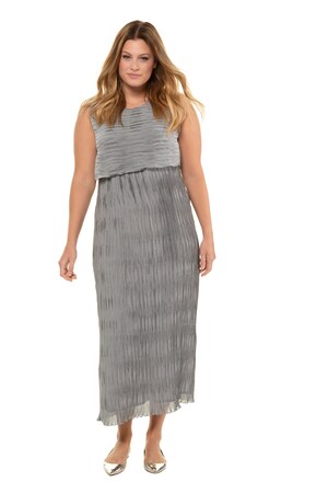 Ulla Popken Jurk Plisse Laagjesdessin Grote Maten ulla popken kopen in de aanbieding