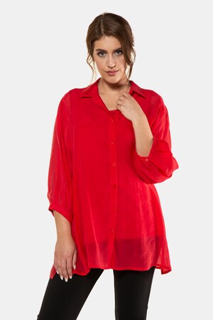 Ulla Popken Bluse, oversized, Chiffon, 3/4-Ärmel, selection - Große Größen
