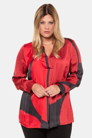 Ulla Popken Tunika, Grafik-Design, Satin, selection - Große Größen
