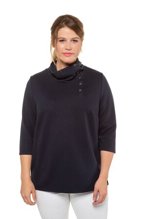 Ulla Popken Sweatshirt Licht Oversized Wijde Opstaande Kraag 34 Mouwen Grote Maten ulla popken kopen in de aanbieding