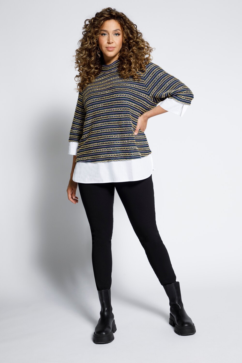 Grote Maten sweatshirt, Dames, beige, Maat: 50/52, Katoen/Synthetische vezels/Polyester, Ulla Popken