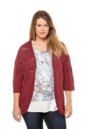 Ulla Popken Cardigan Classic Open Model 34 Mouwen Grote Maten ulla popken kopen in de aanbieding