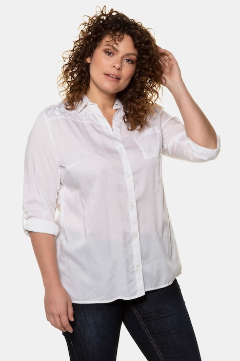 cornelia curved yoke blouse