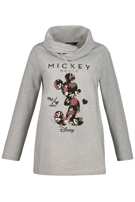 Longsweater, mickey Mouse motief, wijde opstaande kraag Longsweater, mickey Mouse motief, wijde opstaande kraag