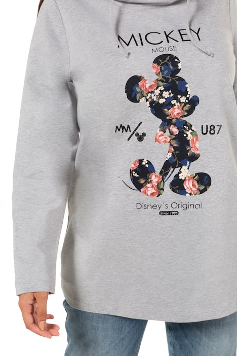 Longsweater, mickey Mouse motief, wijde opstaande kraag Longsweater, mickey Mouse motief, wijde opstaande kraag