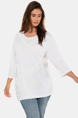 Ulla Popken Shirt, Schaumdruck, Relaxed, 3/4-Arm - Große Größen
