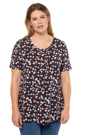 Ulla Popken T Shirt A Lijn Bloemendessin Sierplooien Grote Maten ulla popken kopen in de aanbieding