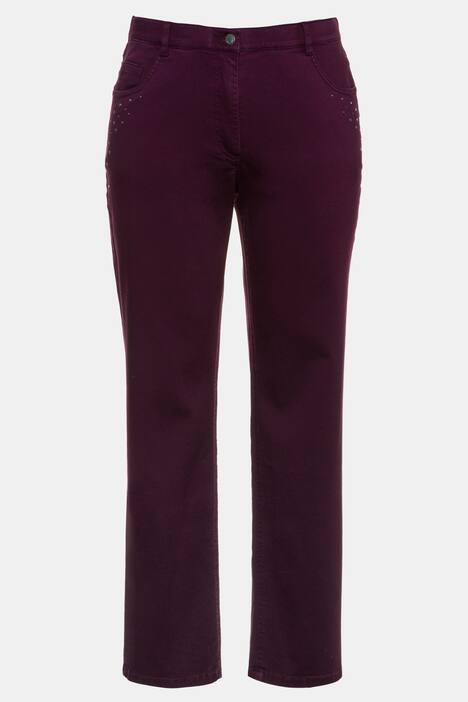 Jeans Mona, kürzer geschnitten, Glitzernieten