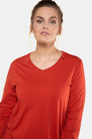 Duże rozmiary Długa koszulka, damska, ceglasta, rozmiar: 42/44, bawełna, Ulla Popken