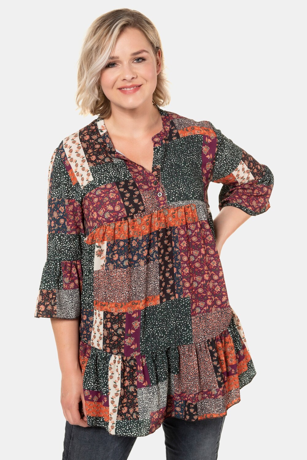 Grote Maten longtuniek, Dames, wit, Maat: 42/44, Polyester, Ulla Popken Grote Maten longtuniek, Dames, wit, Maat: 42/44, Polyester, Ulla Popken