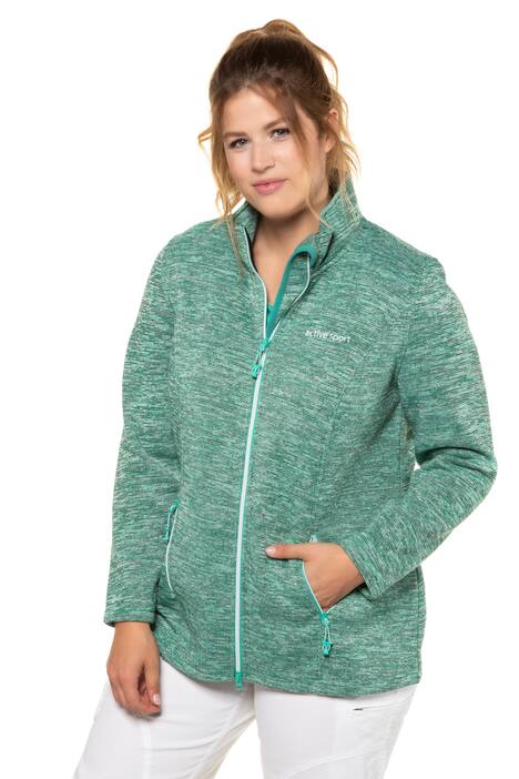 Strickfleece Jacke, meliert, 2 Wege Reißverschluss Fleecejacken von Ulla Popken für Frauen günstig online