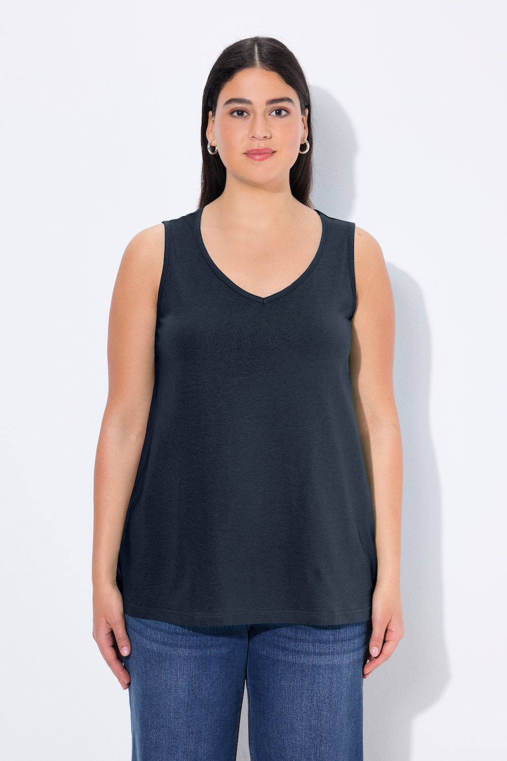 Große Größen Top, Damen, blau, Größe: 54/56, Baumwolle, Ulla Popken