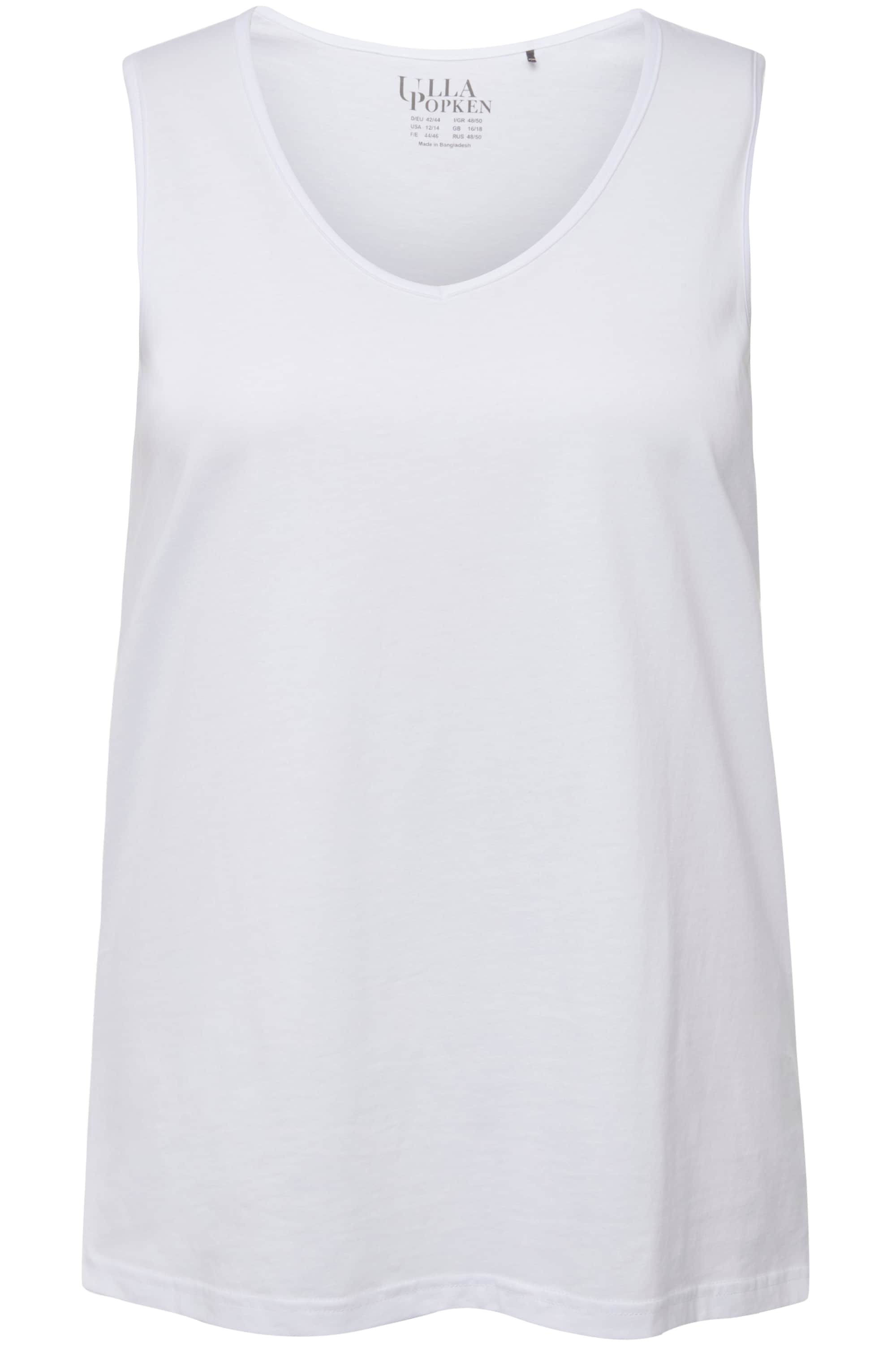 Ulla Popken Damen große Größen Top V Ausschnitt Classic ärmellos 724584