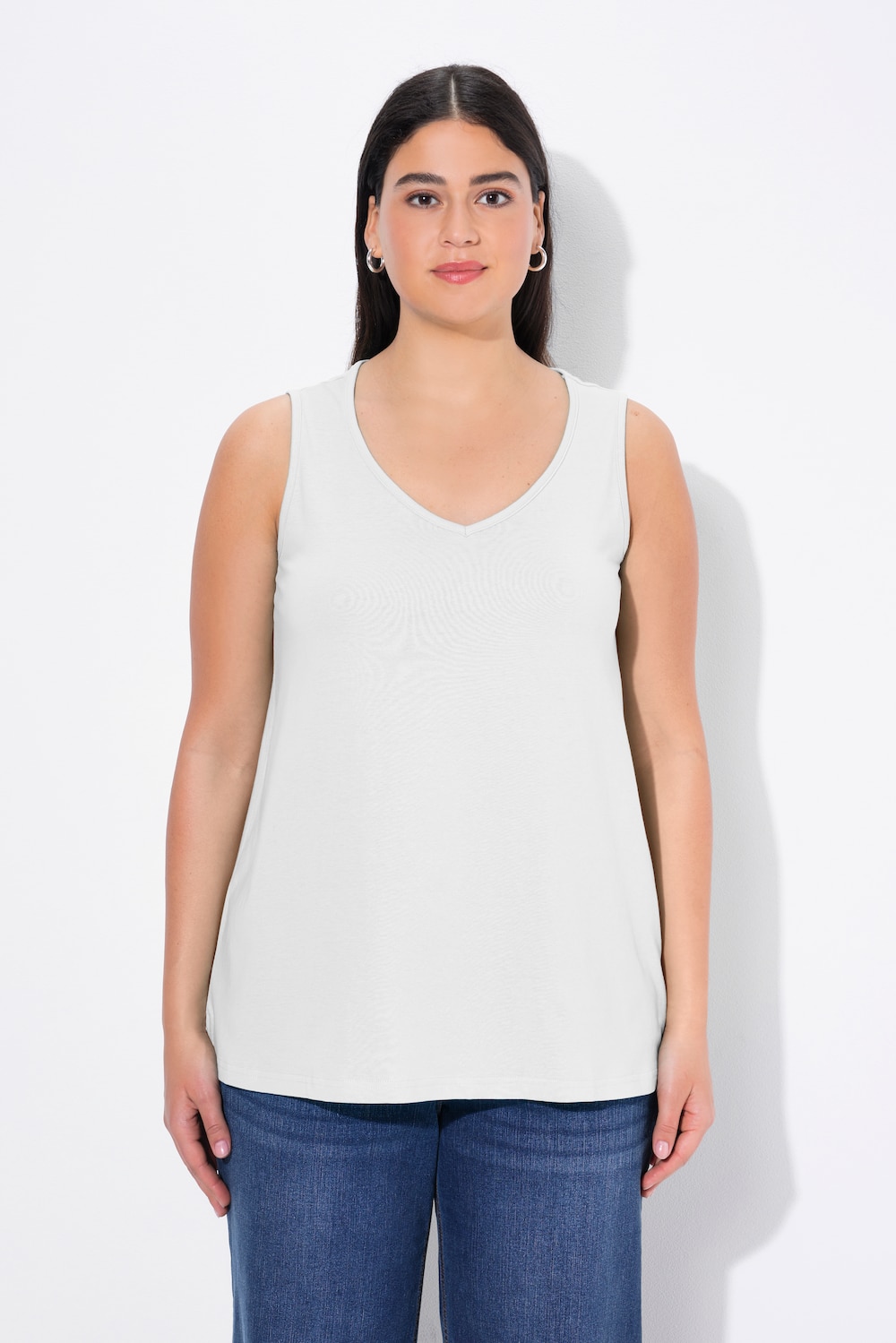 Große Größen Top, Damen, weiß, Größe: 42/44, Baumwolle, Ulla Popken