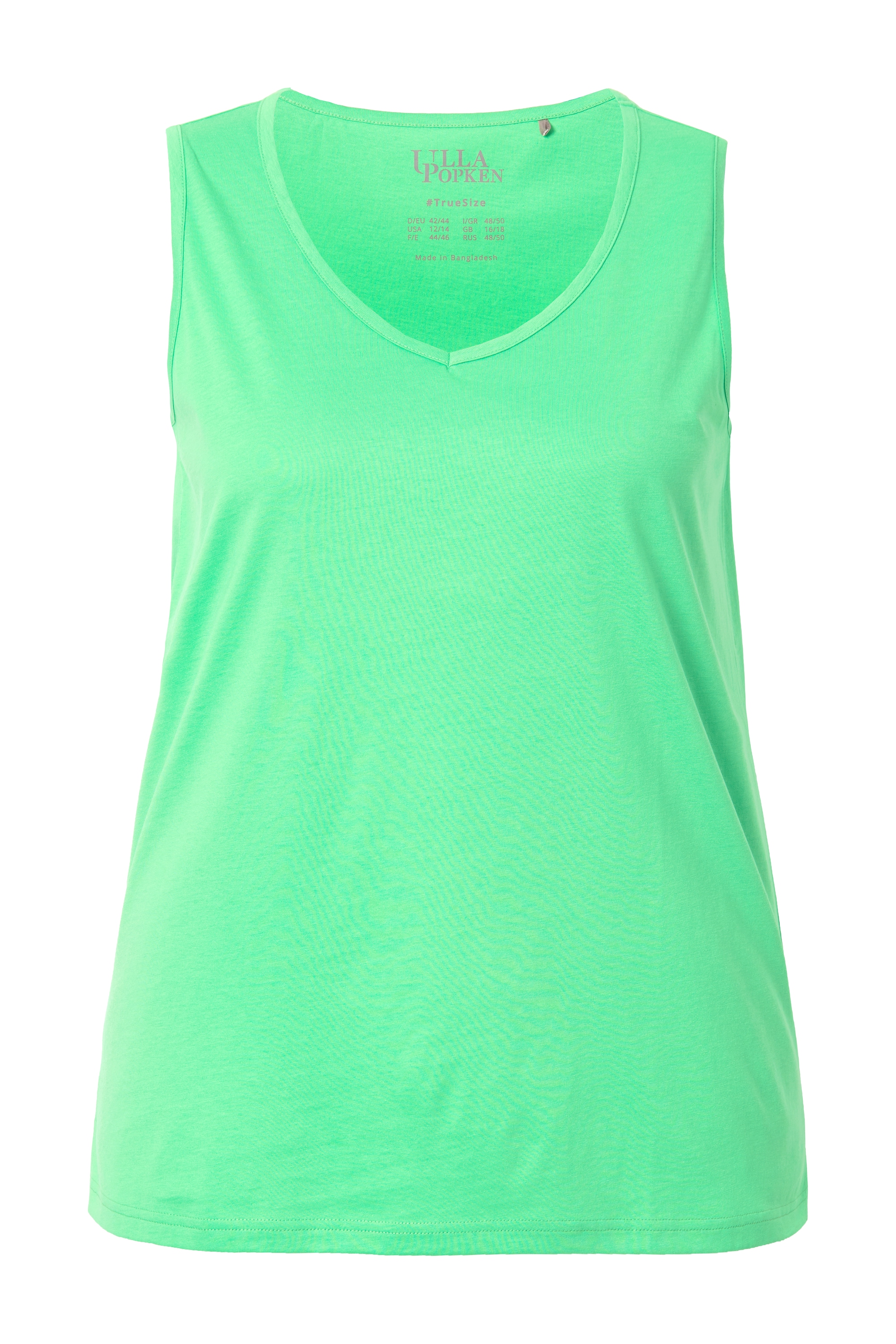 Ulla Popken Damen große Größen Top V Ausschnitt Classic ärmellos 724584
