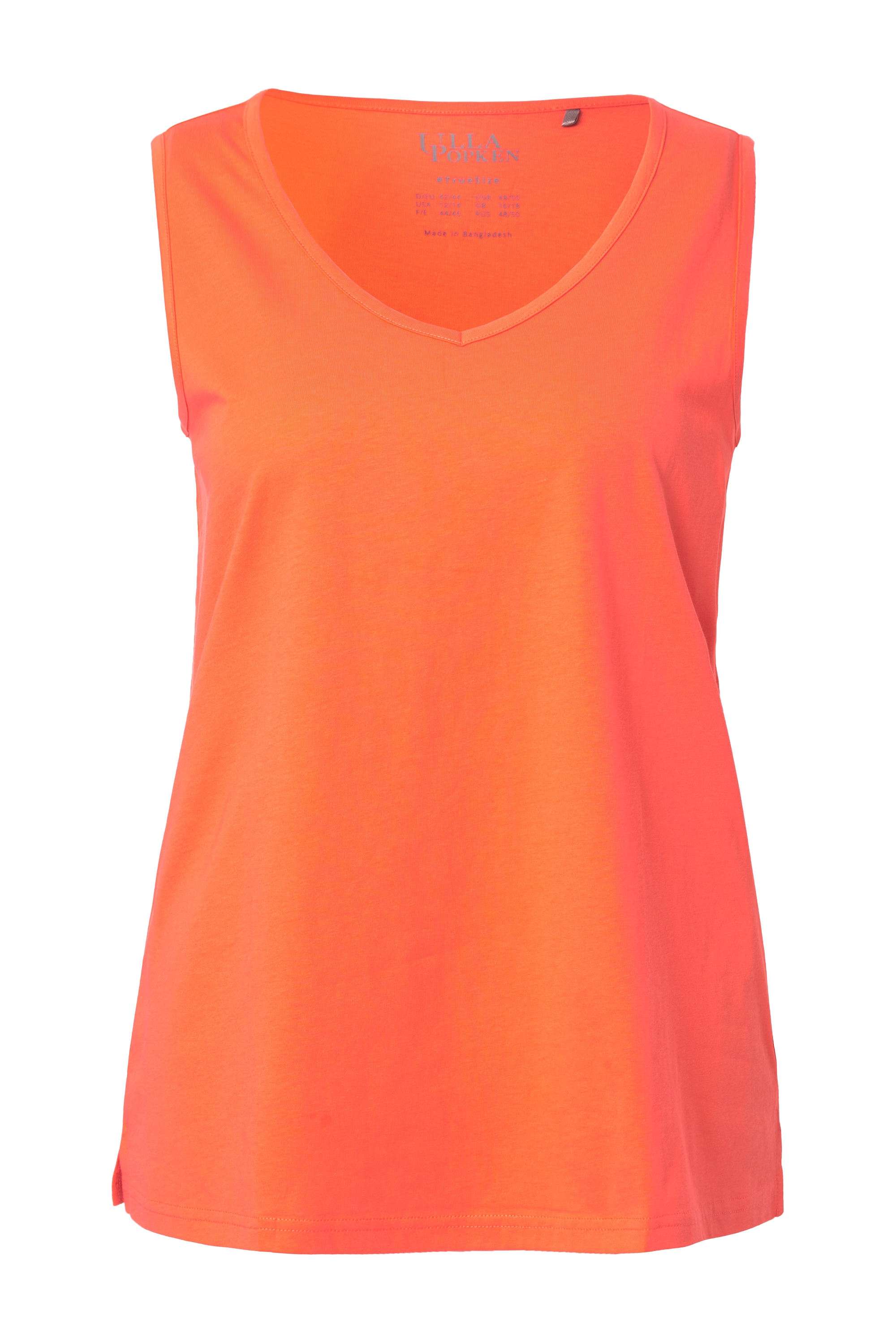 Ulla Popken Damen große Größen Top V Ausschnitt Classic ärmellos 724584