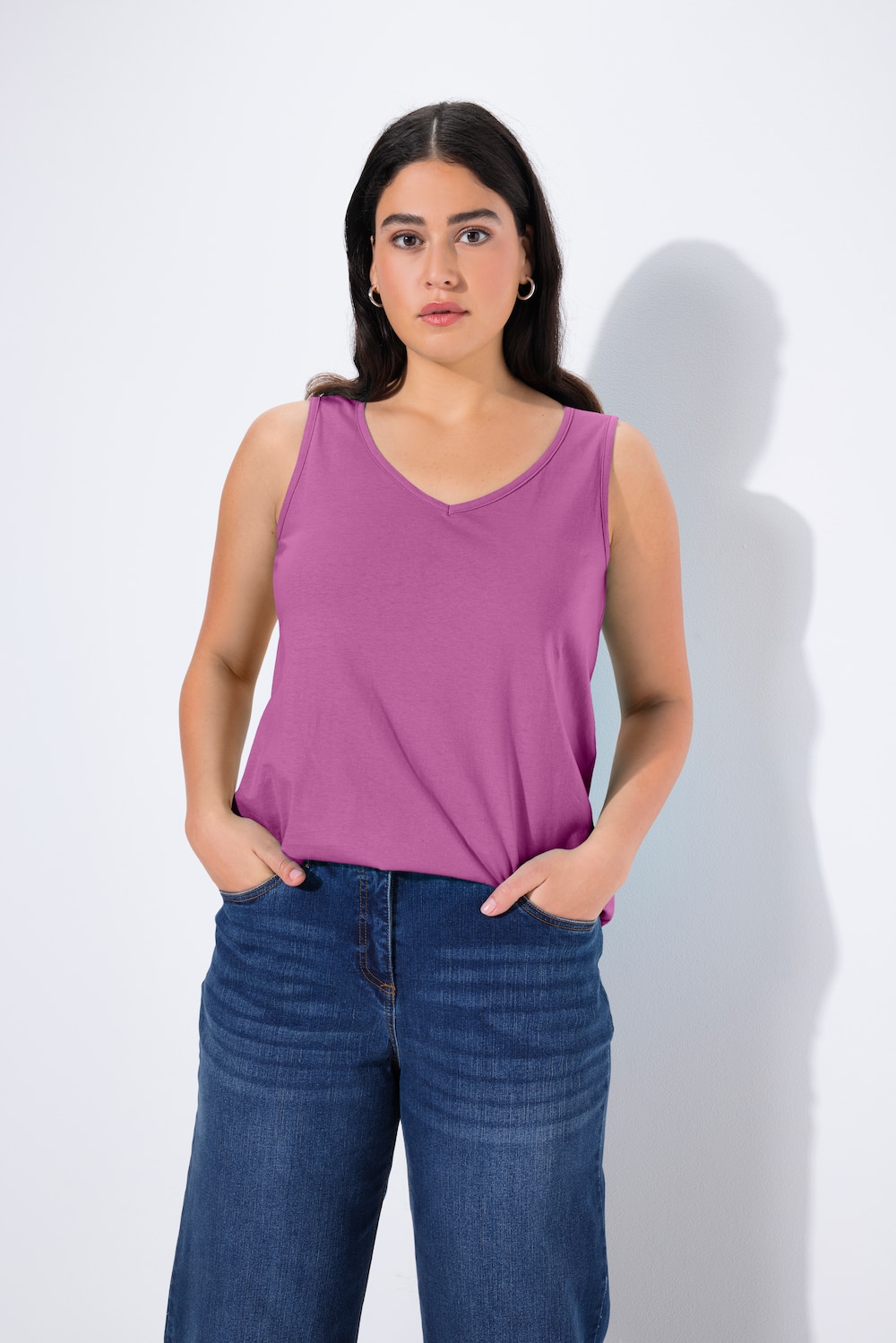 Top, V-hals, classic, mouwloos