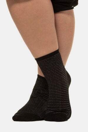 Ulla Popken Socken, Glitzerstreifen, Elasthan - Große Größen