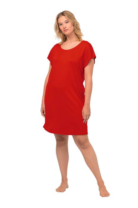 Noční košile, motýl, kulatý výstřih, krátké rukávy