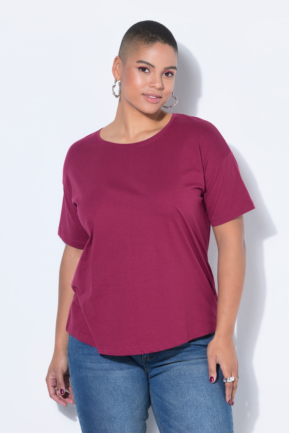 Große Größen Basic-Shirt, Damen, rot, Größe: 58/60, Baumwolle, Studio Untold