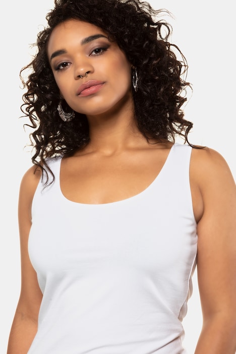 Basic Scoop Neck Cotton Stretch Tank Top | Tank Tops | Knit Tops & Tees