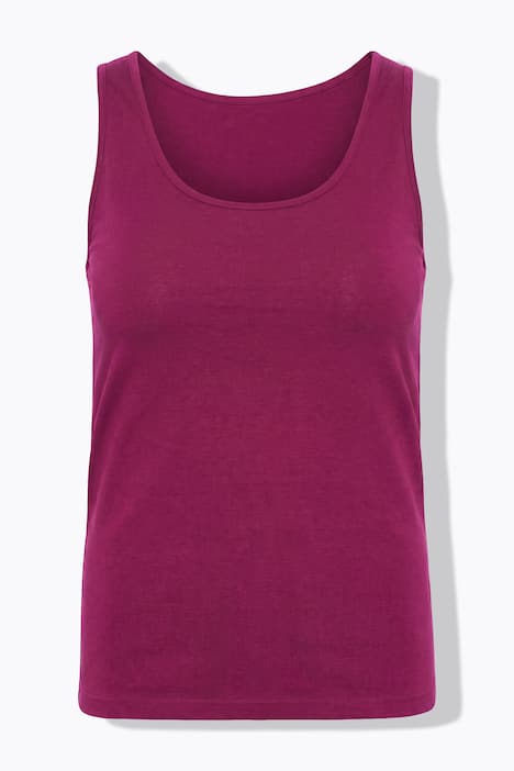 Basic-Top, bred udskæring, Stretchjersey