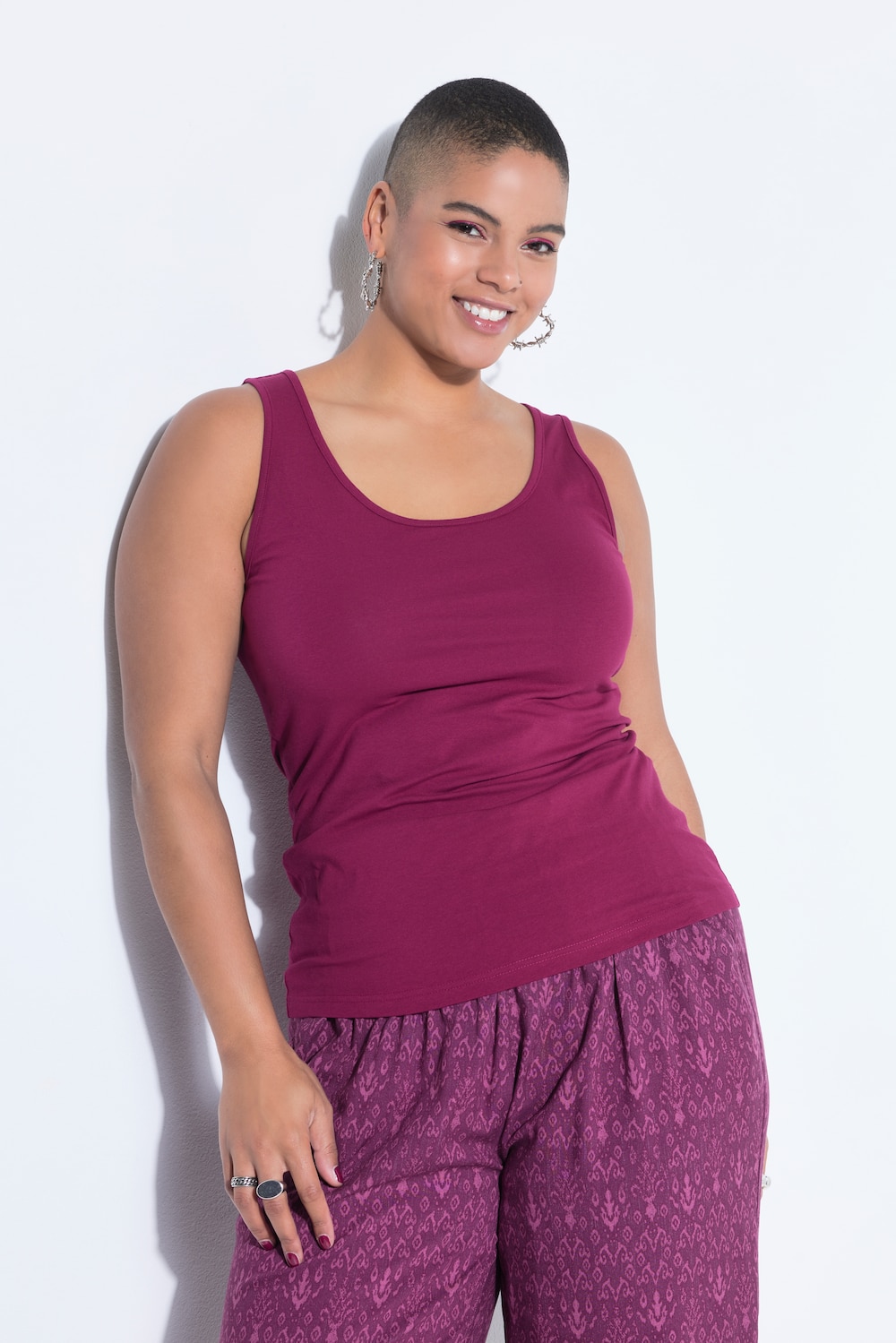 Große Größen Basic-Top, Damen, rot, Größe: 46/48, Baumwolle, Studio Untold