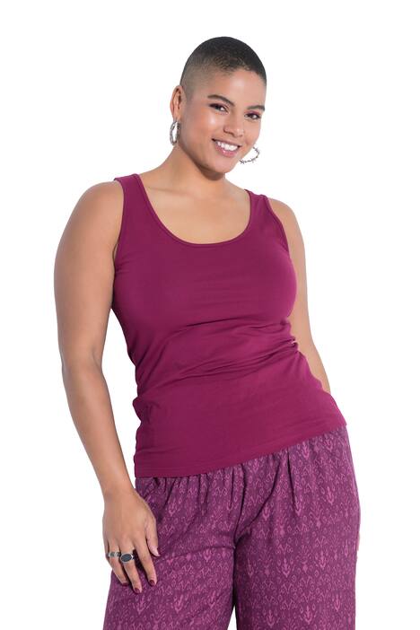 Basic top, široký výstřih, streč žerzej