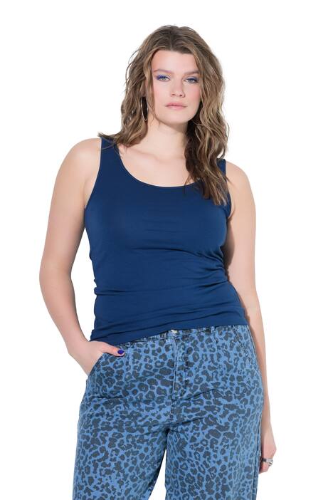 Basic top, široký výstřih, streč žerzej