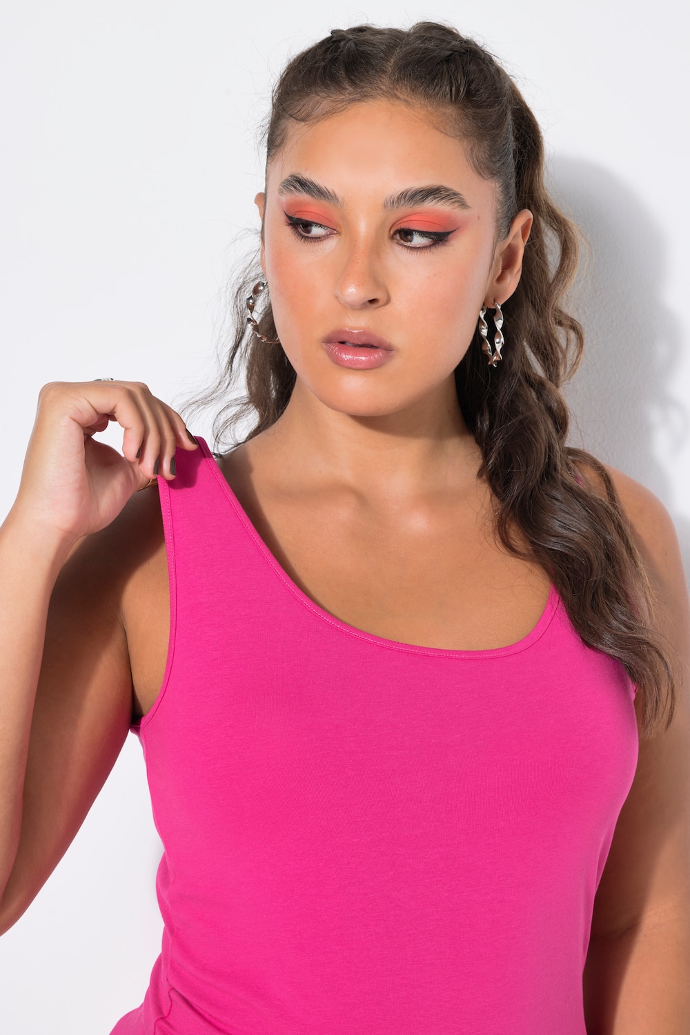 Basic-Top, weiter Ausschnitt, Stretchjersey
