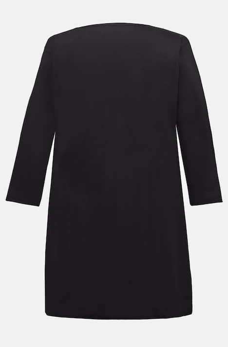 Camiseta larga, costura decorativa, manga larga